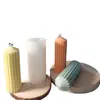 Molde de Silicona para Vela Rayada de una Pieza Material DIY para Velas de Aromaterapia Molde de Estilo Simple Varilla Larga Textura de Engranaje