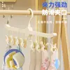 Varal para meias, cabide para roupas de bebê com vários prendedores, cabide para roupas íntimas infantis, varal para roupas de bebê com prendedores para uso doméstico.