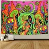 Tapiz de Amazon Transfronterizo Colgante de Pared Tela de Fondo de Arte Psicodélico Tela de Pared con Impresión Digital Manta Decorativa Europea y Americana