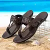 Amazon Mais Vendido Transfronteiriço Chinelos Masculinos Verão Casual Sapatos de Praia Sandálias de Dedo para Dedo do Pé Uso Externo Masculino DH5105