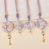 Collar de Joyería Brocado de Canción: """El Aura Morada Viene del Este" - Colgante de Collar Morado Estilo Antiguo para Atuendos Hanfu"""
