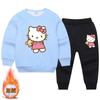 Conjunto de suéter y pantalones de algodón para niños, otoño e invierno, niñas, cachemir, acolchado de terciopelo, suelto, conjunto de dos piezas, venta al por mayor