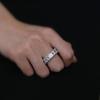 Mu Jing joyería nuevo estilo europeo y americano moda 3*5mm flor de coche corte fila taladro anillo anillo de circonita joyería