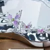 Anillo de Mariposa Morado Taro Esmalte Aceite Goteando Super Hada Dulce y Fresco Estilo Sexy Femenino Anillo Asimétrico Exagerado de Gama Alta