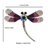 Broche de Libélula Europeu e Americano Criativo Cravejado com Diamantes, Elegante Broche Pin de Inseto para Terno e Casaco, Acessório de Moda Transfronteiriço