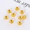 Cuentas Espaciadoras con Forma de Flor Linterna Tridimensional Chapadas en Oro Real de 18 Quilates, Cuentas que Conservan el Color Rellenas de Oro de 14 Quilates, Cuentas Sueltas, Accesorios para Pulseras DIY D93