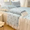 2026 Novo Modelo Matela de Resfriamento Composta Sanduíche de Molécula Média Conjunto de Três Peças com Saia de Cama Estilo Conjunto de Quatro Peças