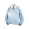 Chaqueta de algodón tipo workwear con solapa de borrego sintético para hombre y mujer, forro polar de invierno y engrosada, abrigo de algodón cálido de ajuste holgado retro americano