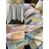 Estilo relajado, casual, rejuvenecedor, top holgado de cuello redondo con mangas raglán, sudadera corta para mujer, nuevo otoño/invierno 2026, H090909