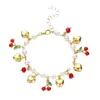 Pulsera de cadena de perlas de lujo ligero, simple, linda, versátil, de verano, con cerezas, corazones, fresas, perlas, moda europea y americana transfronteriza