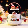Bola de cristal de Natal produto novo transfronteiriço caixa de música, caixa de música criativa com neve brilhante Papai Noel, presente de feriado