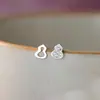 Pendientes de Calabaza Estilo Chino S999 de Plata Pura para Mujer, Artísticos Retro Dulces Únicos Personalidad Fresca Pendientes Nuevo Estilo Chino Venta al por Mayor