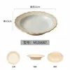 Estilo Natural Melamina Imitação Porcelana Comercial Churrasqueira Panela Quente Prato de Arroz Bonito com Design de Borda Único, Prato Redondo, Prato Retangular
