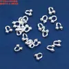 Plata de Ley Pequeña Flor Cuadrado Tubo Doblado Hoja Colgante Accesorios Retro Anillo Liso para Correr Calabaza DIY Materiales para Abalorios Hechos a Mano