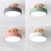 Luz de Entrada de Corredor Macaron Nórdico Luminária de Teto Moderna Simples para Corredor Luz de Entrada Criativa Lâmpadas de Madeira Maciça para Varanda