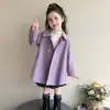 Chaqueta para Niña 2026 Otoño Nueva Elegante Estilo Coreano Abrigo de Otoño Gabardina de Doble Botonadura de Longitud Media para Niños