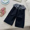 En StockPantalones de Pierna Ancha con Protección Solar de Seda de Hielo para Niños Conjunto de Verano 2026 Pantalones Silenciosos con Dobladillo a Cuadros para Niñas Protección Exterior contra Mosquitos