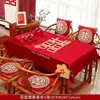 Decoración de Mesa de Centro para Sala de Estar de Boda Mantel Caminos de Mesa Cubierta de Mesa para Boda y Compromiso Suministros Festivos Rojos