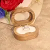 Ventana Ovalada Grande Acrílico Madera Maciza Nogal Pendientes Joyería Anillo Caja Joyería Propuesta Anillo de Diamante Par de Anillos Caja de Madera