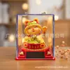 Mini Gato de la Fortuna Navideño Alimentado por Energía Solar Gato Automático que Mueve la Pata Adorno de Escritorio Decoración de Bonsái para el Hogar