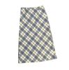 Falda Cuadros Retro Maillard para Mujer Otoño e Invierno Nueva Pequeña de Lana Línea A Media Longitud Cadera Falda A8038