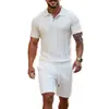 Nuevo Traje Casual de Otoño Transfronterizo para Hombre de Amazon: Camisa Polo Jacquard de Color Sólido con Cuello de Solapa y Botones, y Pantalones