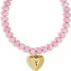 Collar Exagerado de Resina Acrílica Colorida Colgante de Corazón Hecho a Mano con Cuentas Cadena para Clavícula para Mujeres