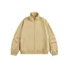 Chaqueta cortavientos ligera de color gris claro Cleanfit con cuello alto, color liso, corte holgado con hombros caídos y dobladillo elástico, prenda de abrigo casual
