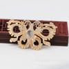 Yiwu Gold Ray cor cobre banhado a ouro DIY tridimensional dupla camada incrustada borboleta acessórios para cabelo antigo cocar B2398