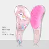 Peine Transparente de Dibujos Animados de Unicornio para Niños Peine Brillante Lindo Peine para el Cabello Anti-Nudos Peine Masajeador con Cojín de Aire