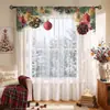 Compra urgente transfronteiriça de cortinas translúcidas populares com estampa digital TEMU Venda quente de Natal drop-shipping Cortinas translúcidas para janela de árvore de Natal