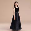 Vestido de Concierto para Banda de Viento Infantil, Vestido Negro para Niñas, Vestido de Presentadora para Concierto de Piano, Vestido para Concierto de Violonchelo