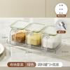 Caja de Condimentos Sabor Casero Liuqi Tarro de Condimentos Sellado de Plástico Transparente con Asa Tapa Abatible con Cuchara y Botella Base