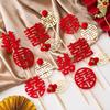 Fieltro Feliz Palabra Decoraciones de Pastel Inserto Boda Compromiso Feliz Palabra Inserto Boda China Fiesta Postre Horneado Decoración