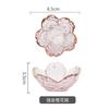 Mini plato para salsas de vidrio rosa estilo japonés, plato para condimentos doméstico, plato para vinagre, juego de cuencos de pétalos, vajilla de vidrio al por mayor