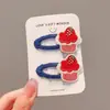 Pinza para el pelo azul denim con forma de corazón para niños, accesorio para el pelo, pinza con borde de estrella para niña, nuevo estilo 2025, pinza para el pelo bb para el pelo de bebé de niñas