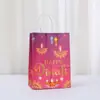 Spot Atacado Diwali Sacola de Papel Kraft Sacola Tote Grande Capacidade para Feriado Sacola de Presente para Compras Sacola de Embalagem