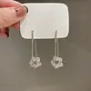 Pendientes de Plata con Borla Larga y Circonita, Pendientes de Diseño de Nicho de Alta Gama Estilo Coreano, Accesorios para Orejas Super Hada de Lujo Ligero