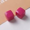 Pendientes de resina cuadrados grandes, tridimensionales, brillantes, de color caramelo macarrón de 20 mm, con parches, accesorios de joyería DIY, venta al por mayor