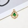 Accesorios DIY Zirconia Microincrustada de Cobre Palacio Retro Hueco Oval Diamante Colgante Pendientes Pasador Pulsera Material