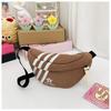 Bolsa de ombro de lona moderna e moderna para meninos, bolsa transversal estampada para o verão, listrada e infantil