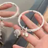 Pulsera Regalo Flores Florecientes 520 para Mujer Brazalete Abierto de Plata Maciza Estilo Antiguo Nicho Regalo de Lujo Ligero para Novia Artículo Popular