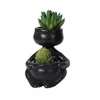 Vaso de flor de cerâmica carnuda transfronteiriço hotel escritório criativo imitação de figura pequena ornamentos decorativos simulação de plantas verdes pequenas plantas em vaso