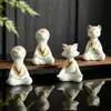 Adorno de Resina Estilo Chino Nuevo Noreste: Zorro de Nueve Colas y Hada Amarilla en Estilo Zen para Decoración de Mesa de Té en Casa, Venta al por Mayor