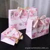 Bolsas de Regalo Florales, Bolsas Tote Rosas, Bolsas de Empaque con Logo, Bolsas de Papel, Stock Listo Transfronterizo, Bolsas Universales con Cinta