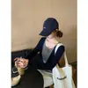Camiseta de manga larga a rayas color avena con cuello redondo para mujer, estilo coreano casual de otoño, holgada, versátil, top básico