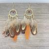 Pendientes Bohemios de Plumas Transfronterizos, Pendientes Redondos de Borla Coloridos de Cuentas de Semilla Estilo Retro de Alta Gama Xizang al por Mayor para el Año Nuevo