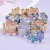 Anillo de acero inoxidable 304 acero titanio anillo de costura de flores para hombres y mujeres nicho viento frío simple apertura ajustable