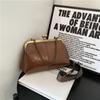 Bolsa Transversal Elegante em Formato de Concha para Mulheres 2023 Novo Estilo Coreano Versátil Bolsa de Mão com Corrente Bolsa de Ombro Texturizada Vermelha