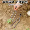 Herramienta de jardinería para cultivar verduras y flores, abonar y desmalezar, rastrillo para macetas de casa, nueva horquilla de acero, herramienta de aflojamiento de tierra de mano de dos puntas